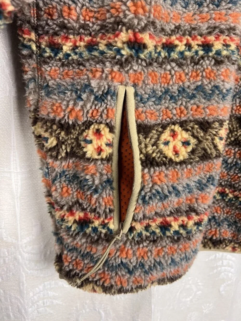 J. Crew Nordic Fair Isle Sherpa Fleece Half-zip Pullover men's S women's M/L